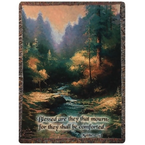 Creekside Trail Bible Verse Matthew 5 4 Tapestry Throw Blanket 50 x 60 - All