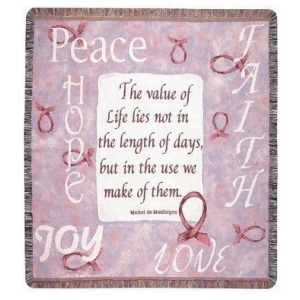 Peace Hope Love Joy Value of Life Tapestry Throw Blanket 50 x 60 - All