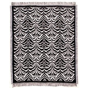 Black Himalayan Zebra Print Afghan Throw Blanket 50 x 60 - All
