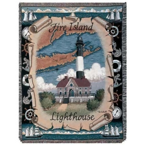 Fire Island New York Lighthouse Tapestry Throw Blanket 50 x 60 - All