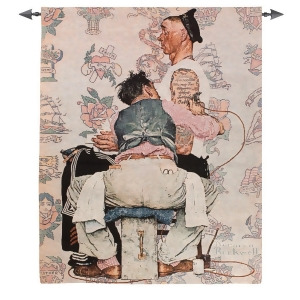 Norman Rockwell Saturday Evening Post Tattoo Artist Hanging Tapestry 48 x 38 - All