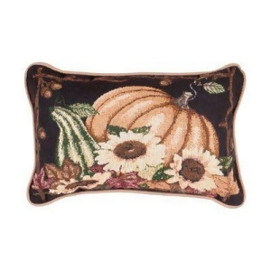 Set of 2 Autumn Pumpkin Decorative Throw Pillows 9 x 12 - All