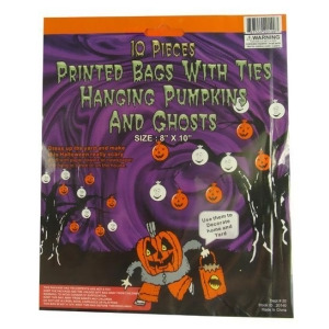 Club Pack of 960 Pumpkin and Ghost Hanging Halloween Bag Decorations - All