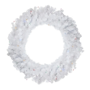 30 Battery Operated Pre-Lit Led Snow White Christmas Wreath Multi Lights - All