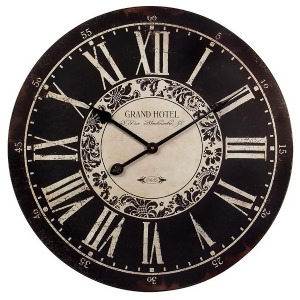 24 Black White Vintage-Style Round Roman Numeral Wall Clock - All
