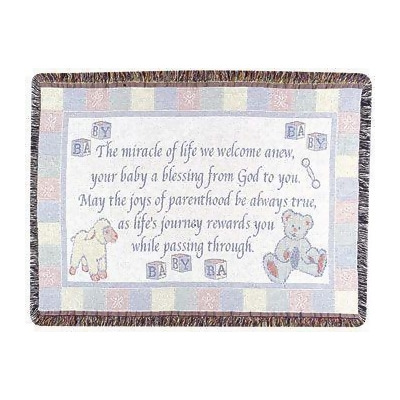 New Baby Welcome Poem Celebration Afghan Throw Blanket 40