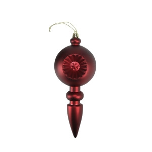 4Ct Matte Burgundy Retro Reflector Shatterproof Christmas Finial Ornaments 7.5 - All