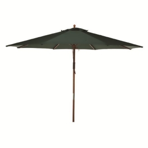 9' Hunter Green Wooden Outdoor Patio Umbrella - All