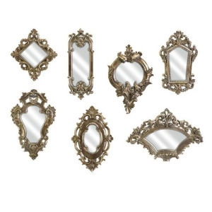 Set of 7 Victorian Style Gold Metallic Ornate Wall Mirrors - All