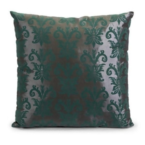 18 Elegant Gunmetal Silver and Teal Blue Brocade Square Throw Pillow - All