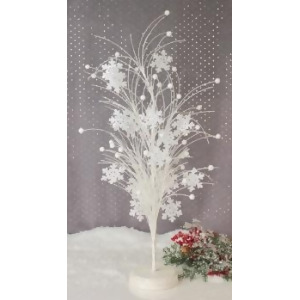25 Winter Frost White Glittered Snowflake Christmas Trees Unlit - All