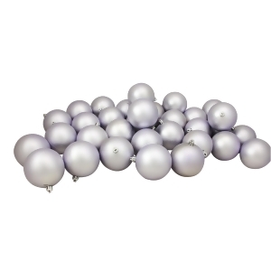 32Ct Matte Lavender Purple Shatterproof Christmas Ball Ornaments 3.25 80mm - All