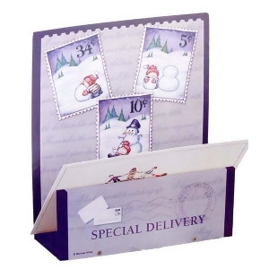 Club Pack of 72 Wooden Special Delivery Snowman Christmas Card Holders - All
