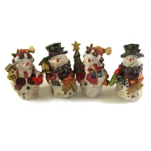 Club Pack of 48 Folk Art Snowman Table Top Decorations 5 - All