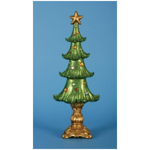 Pack of 2 Ornate Shimmering Glittered Table Top Christmas Tree Decorations 20 - All