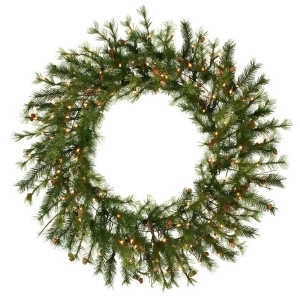60 Pre-Lit Mixed Country Pine Commercial Christmas Wreath Clear Dura Lights - All