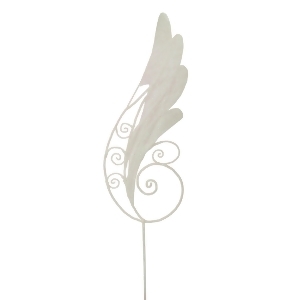 24 White Iridescent Glittered Angel Wing Craft Pick - All