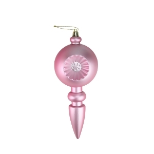 4Ct Matte Bubblegum Pink Retro Reflector Shatterproof Christmas Finial Ornaments - All