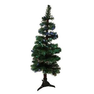 5' Pre-Lit Fiber Optic Artificial Spiral Pine Christmas Tree Multi Lights - All