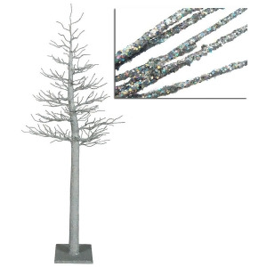 4' Silver Glitter Metallic Artificial Christmas Display Tree - All