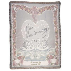 Our Anniversary Soft Floral Treasured Keepsake Tapestry Throw Blanket 50 x 70 - All