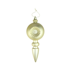 4Ct Matte Gold Retro Reflector Shatterproof Christmas Finial Ornaments 7.5 - All
