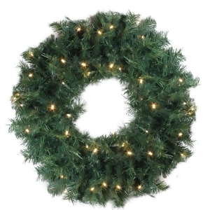 24 Pre-Lit Green Cedar Pine Artificial Christmas Wreath Clear Lights - All
