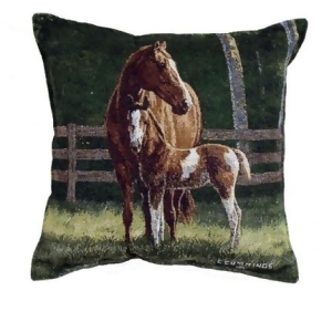 Pack of 2 Horse Mom and Baby Tapestry Square Throw Pillows 17 - All