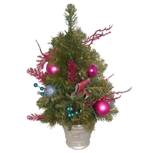 2' Pre-Lit Pink Candy Fantasy Decorated Artificial Christmas Tree Clear Lights - All