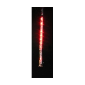 24 Led Lighted Dripping Icicle Tube Christmas Decoration Red - All