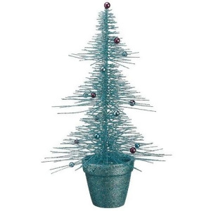 16 Whimsical Turquoise Glittered Spike Table Tree - All