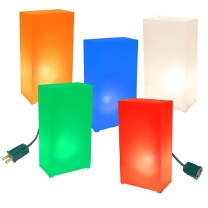 Set of 10 Lighted Multi-Colored Party Time Luminaria Pathway Markers - All