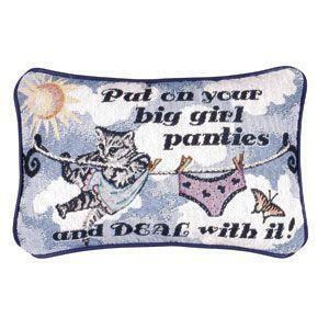 Set of 2 Put On Big Girl Panties Decorative Throw Pillows 9 x 12 - All