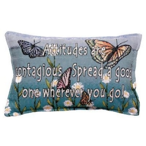 Set Of 2 Attitudes Are Contagious Decorative Throw Pillows 9 x 12 - All
