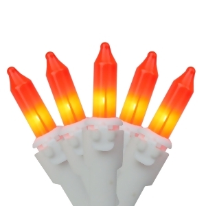 Set of 150 Heavy Duty Opaque Orange Mini Christmas Lights White Wire Connect 6 - All