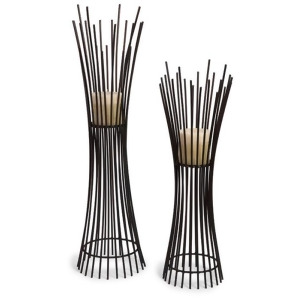 Set of 2 Captivating Contemporary Pillar Candle Holders - All