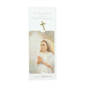 Club Pack of 24 First Communion Girl Cross Pins With Prayer Card #40109 - All