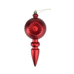 4Ct Matte Red Hot Retro Reflector Shatterproof Christmas Finial Ornaments 7.5 - All