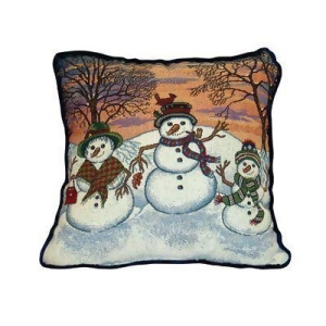 Winter Snowman Theme Decorative Christmas Throw Pillow 17 x 17 - All