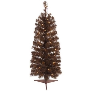3' Pre-Lit Sparkling Chocolate Brown Artificial Christmas Tree Clear Lights - All