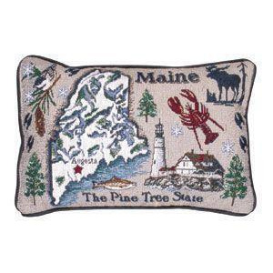 Pack of 2 State of Maine The Pine Tree State Decorative Throw Pillows 8 x 12 - All
