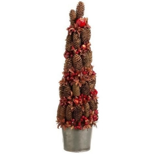 24 Potted Pine Cone Crab Apple Artificial Christmas Tree Unlit - All