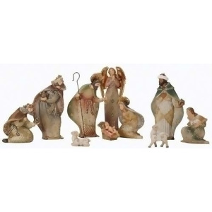 10-Piece Inspirational Clay Christmas Nativity Figure Set - All