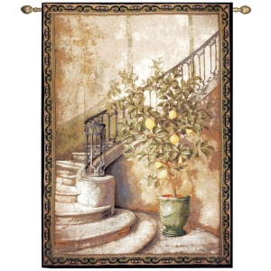 Elegant Lemon Tree Stairwell Cotton Wall Art Hanging Tapestry 80 x 56 - All