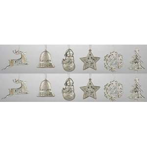 Club Pack of 12 Christmas Treasure Mosaic Holiday Symbol Ornaments - All