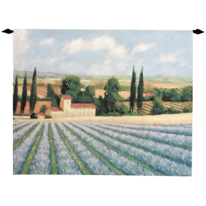 Countryside Lavender Field with House Cotton Tapestry Wall Hanging 35 x 42 - All