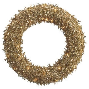 22 Pre-Lit Sparkling Gold Glittered Sequin Christmas Iced Wreath #Xai620-go - All