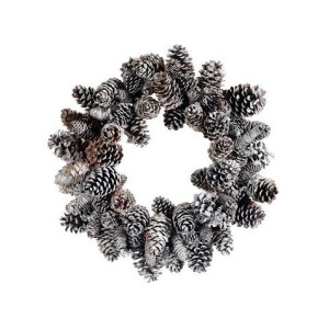 24 Iced Pine Cone Artificial Christmas Wreath Unlit - All