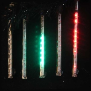 Snowfall Set of 5 14 Led Outdoor Christmas Icicle Light Tubes w/Adapter-Multi - All