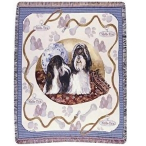 Shih-tzu Dog Tapestry Throw By Artist Pat Lehmkuhl 50 x 60 - All